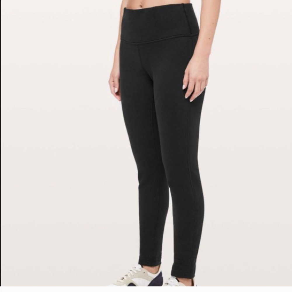 Lululemon Black Fleece Lined Leggings Women Size 6
